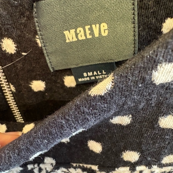 Anthropologie Maeve Black White Fit/Flare sleeveless knee length Dress Small - Picture 4 of 9